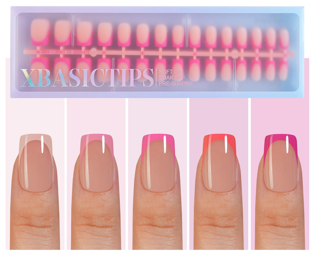 Misssix XBASICTIPS: ongles-français préformés pour une pose rapide et naturelle.
