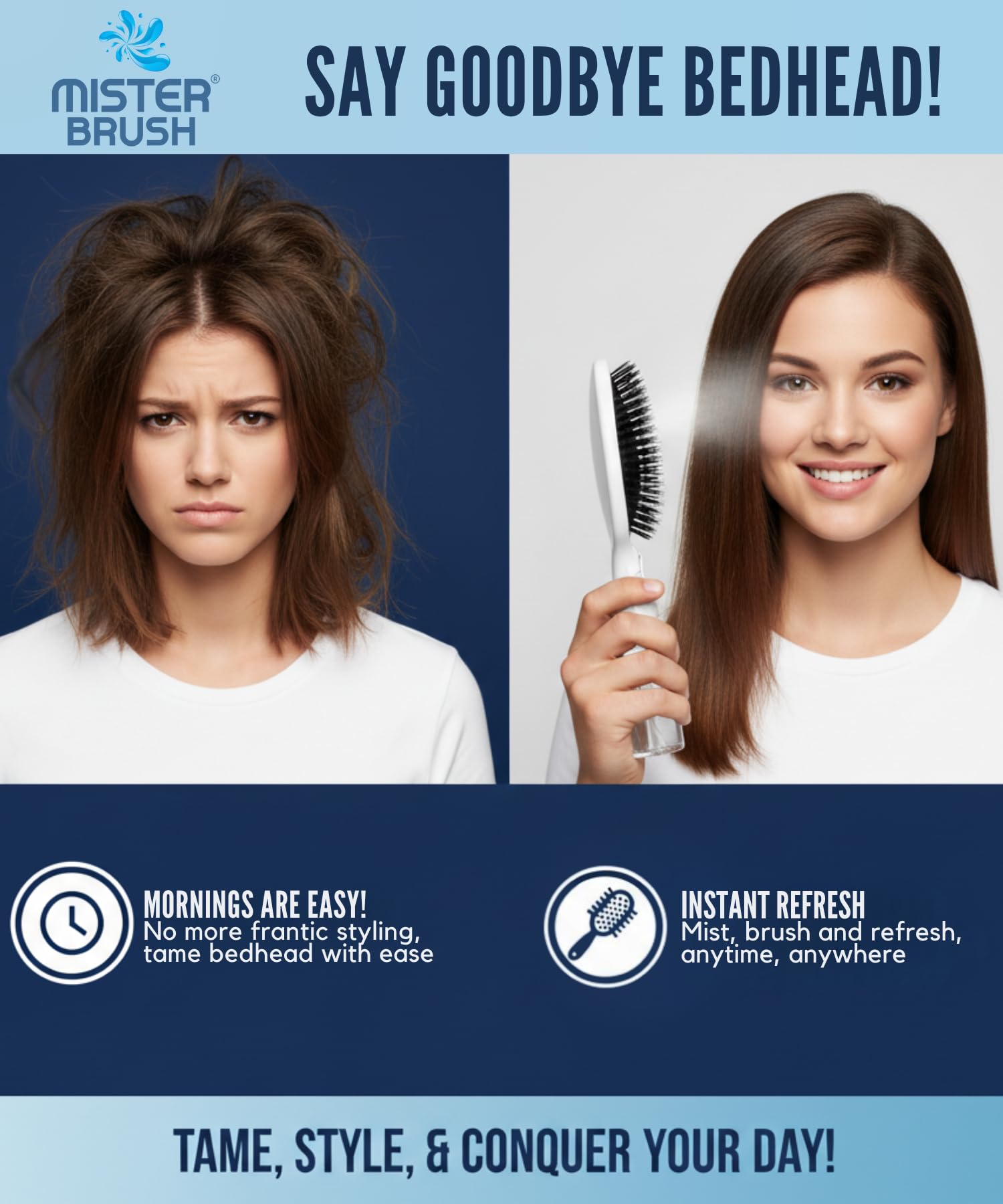 Mister Brush Navy - design 2 en 1 qui fait gagner du temps.