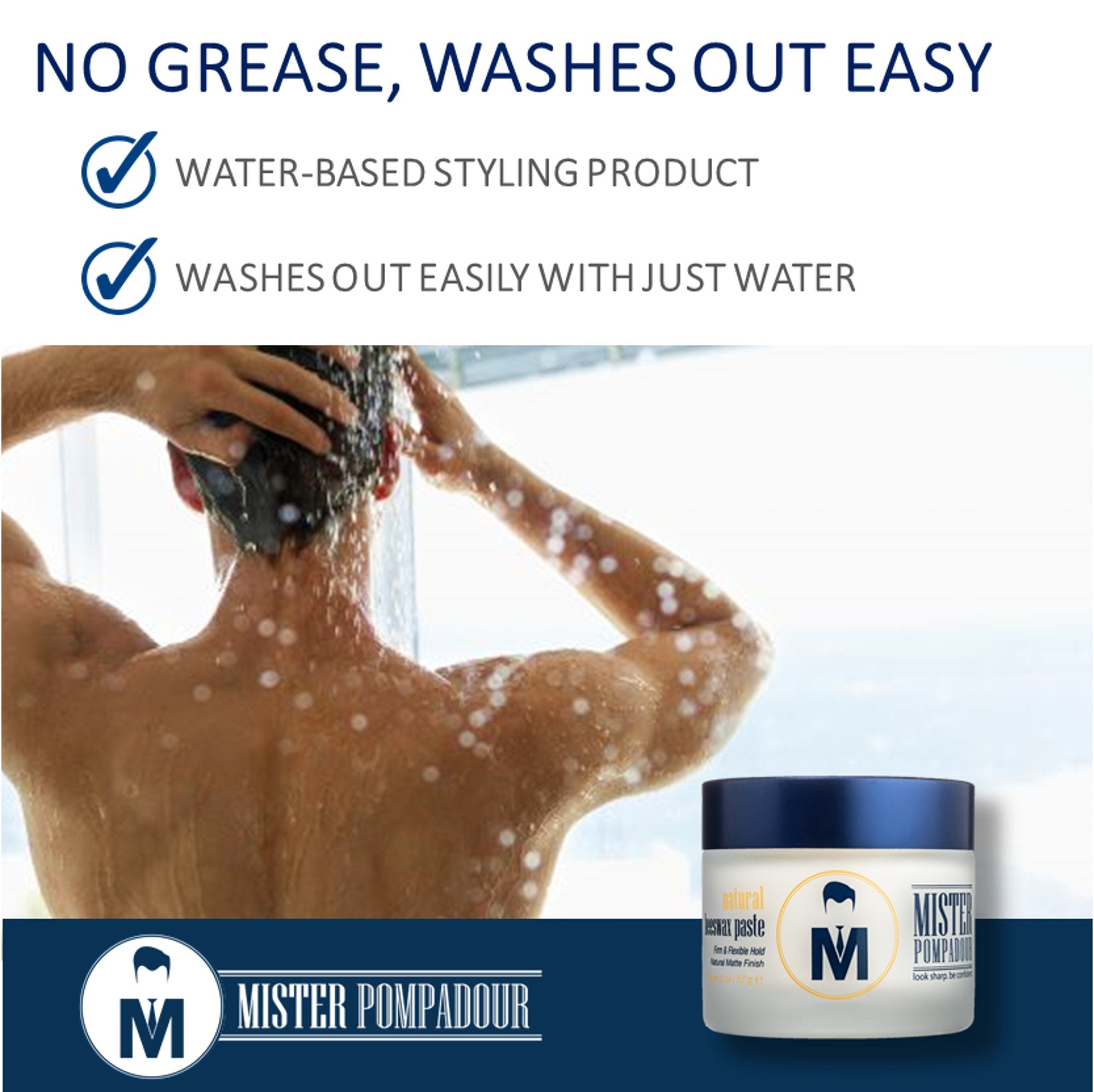 Mister Pompadour Pâte cheveux secs, coiffage durable et contrôle