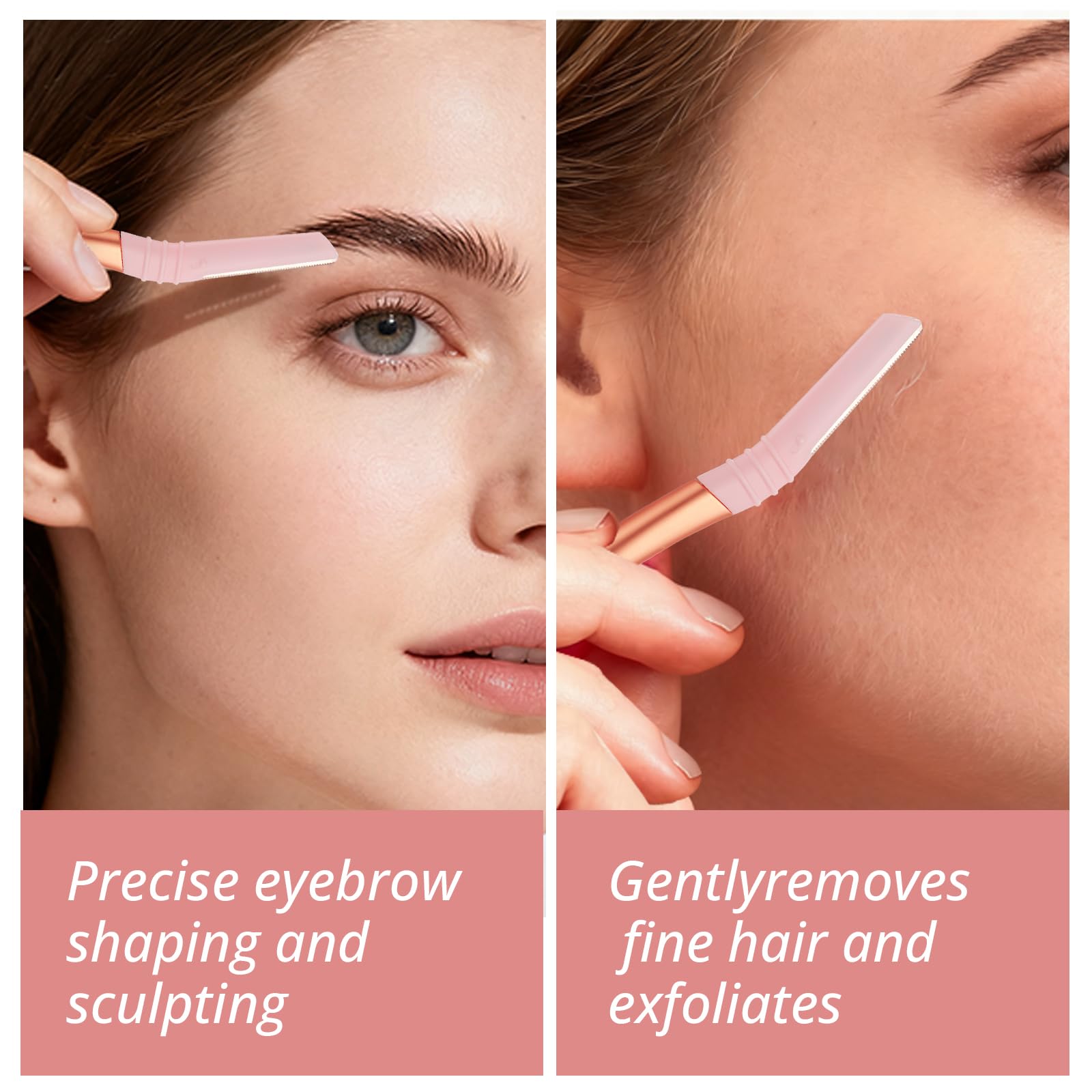 Mistfree dermaplanage, façonnage précis des sourcils et poils fins.