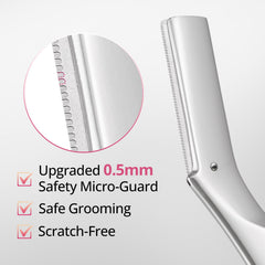 Mistfree rasoir-dermaplane-manche-metal — poignée stable pour un rasage contrôlé.