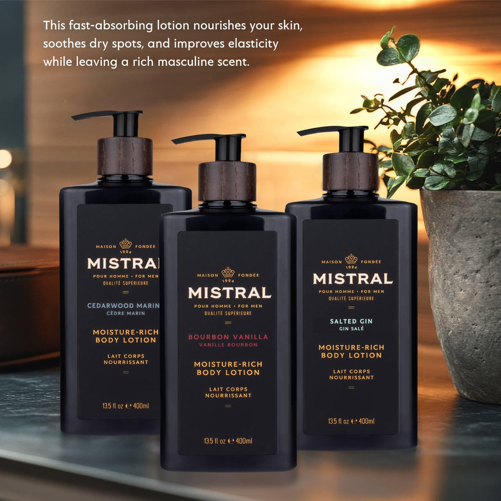 Mistral Lotion corps – améliore l’élasticité et la douceur de la peau.