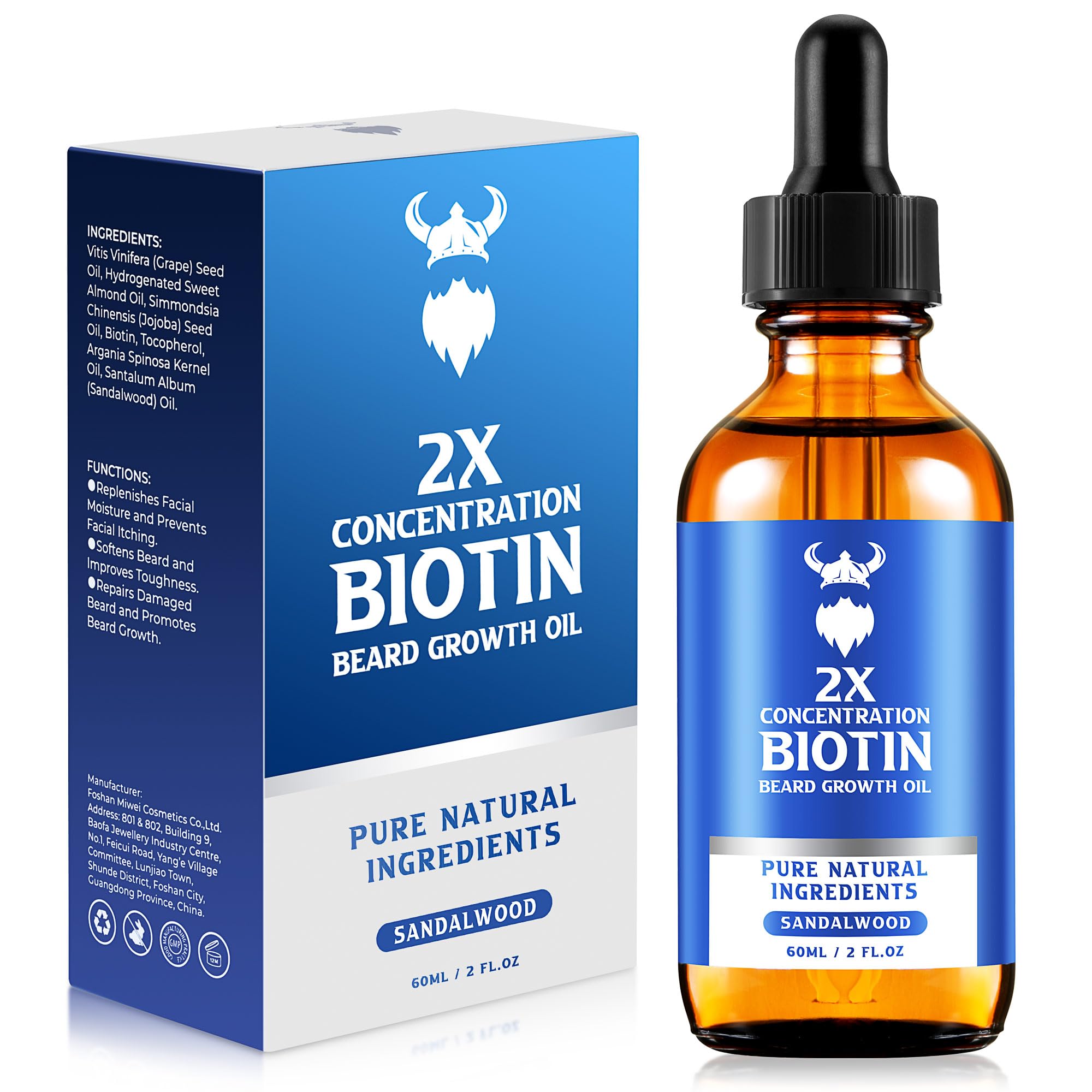 MistySprite Beard Growth Oil – Bouteille mise en valeur, hydratation et nutrition de la barbe.