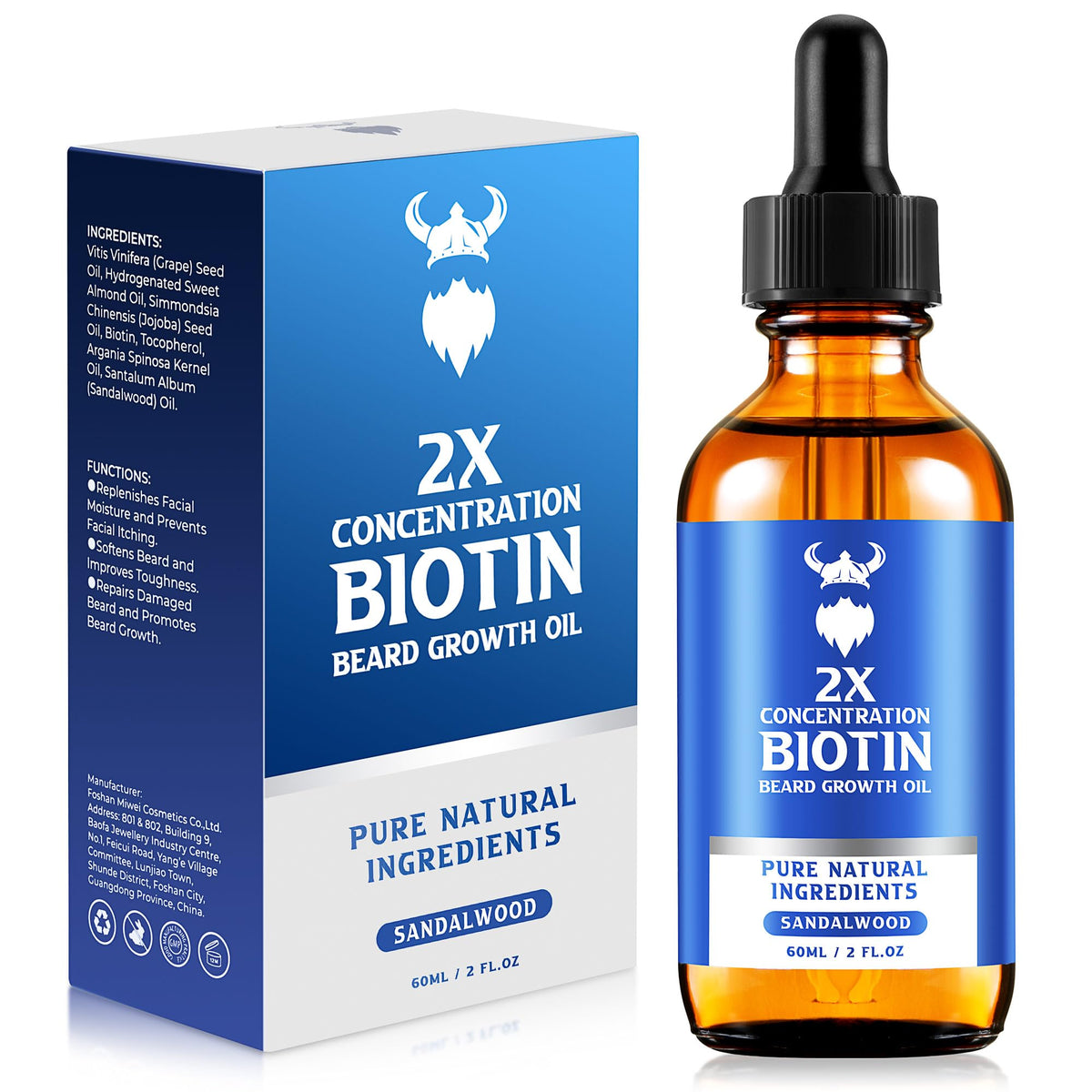 MistySprite Beard Growth Oil – Bouteille mise en valeur, hydratation et nutrition de la barbe.