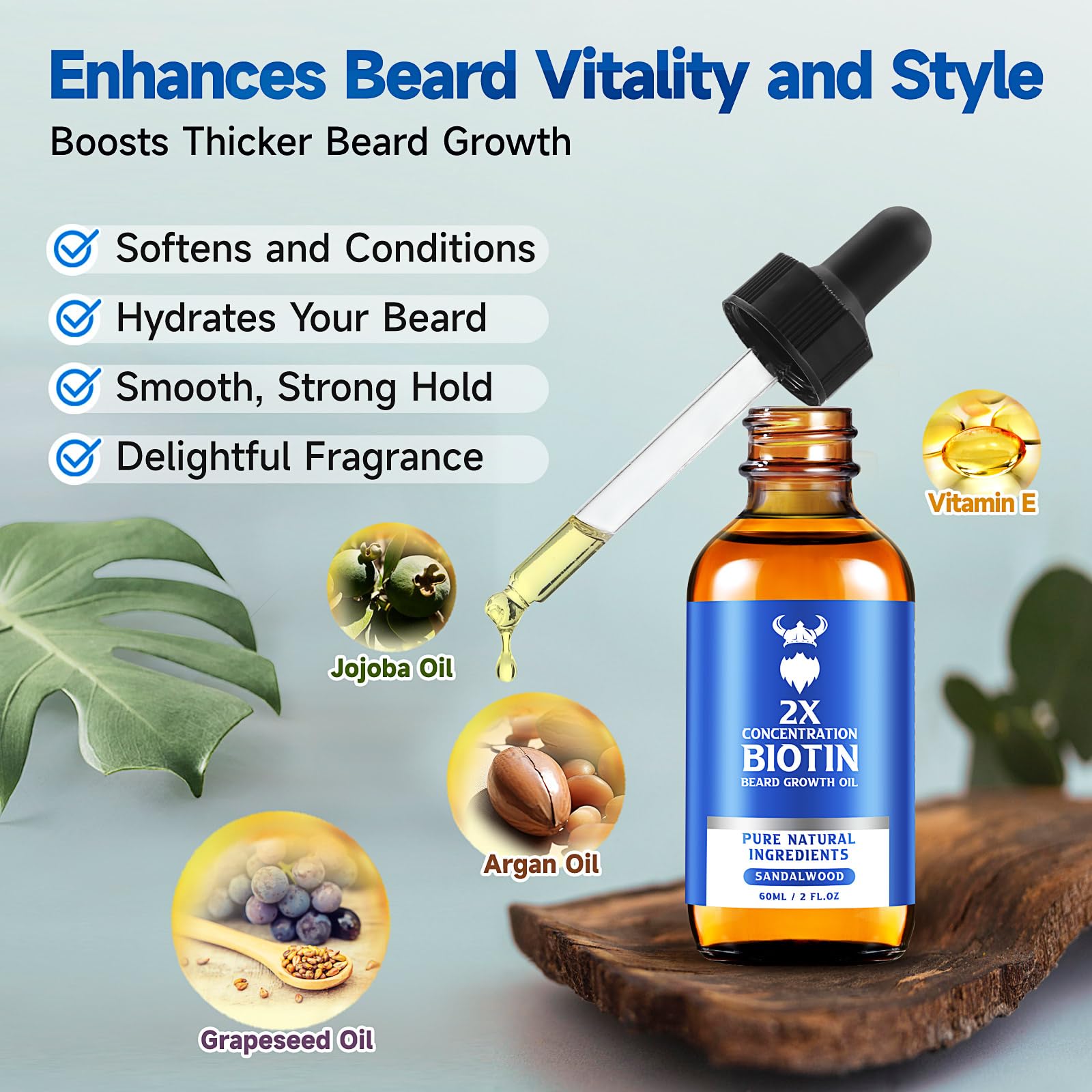 MistySprite Beard Growth Oil – Nourrissant pour cheveux de barbe et peau sous-jacente.