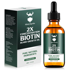 MistySprite huile croissance barbe – bouteille 2oz pour hydratation et douceur.