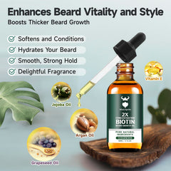 MistySprite huile croissance barbe – détail des poils pour texture plus dense.