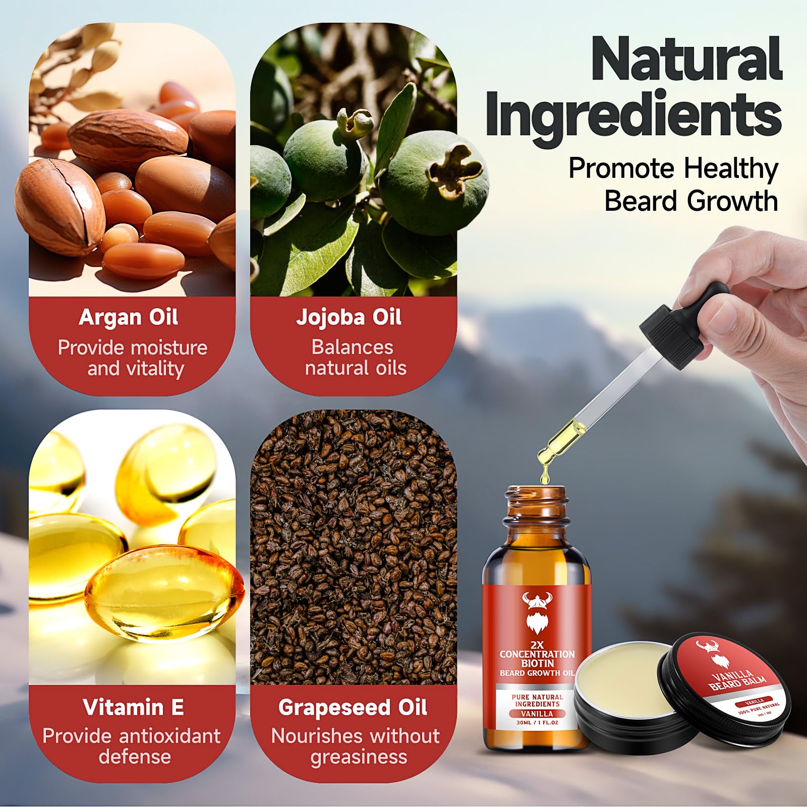 MistySprite huile jojoba barbe: texture légère et équilibre des huiles.