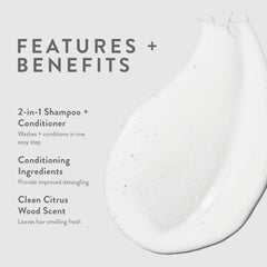 MITCH Double Hitter mousse abondante sur cheveux, démontrant l'effet nettoyant et démêlant.