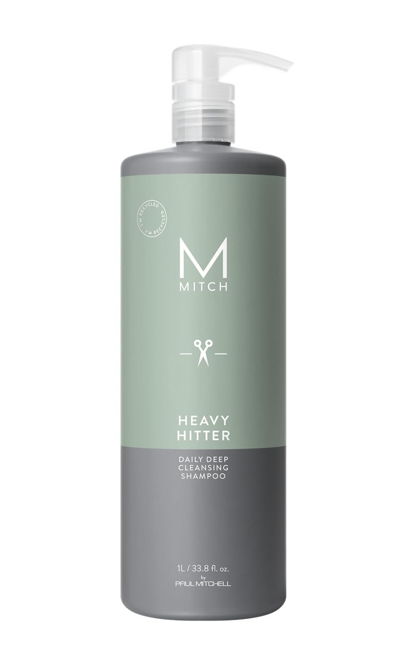 MITCH Heavy Hitter: la bouteille du shampoing illustre le format pratique pour une routine quotidienne.