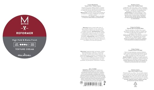 MITCH Reformer Texture Cream – pour hommes: coiffage précis sans brillance et contrôle.