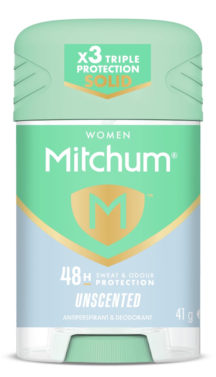Bâton Mitchum Sans Parfum, application précise pour une fraîcheur durable lors d'activités quotidiennes.