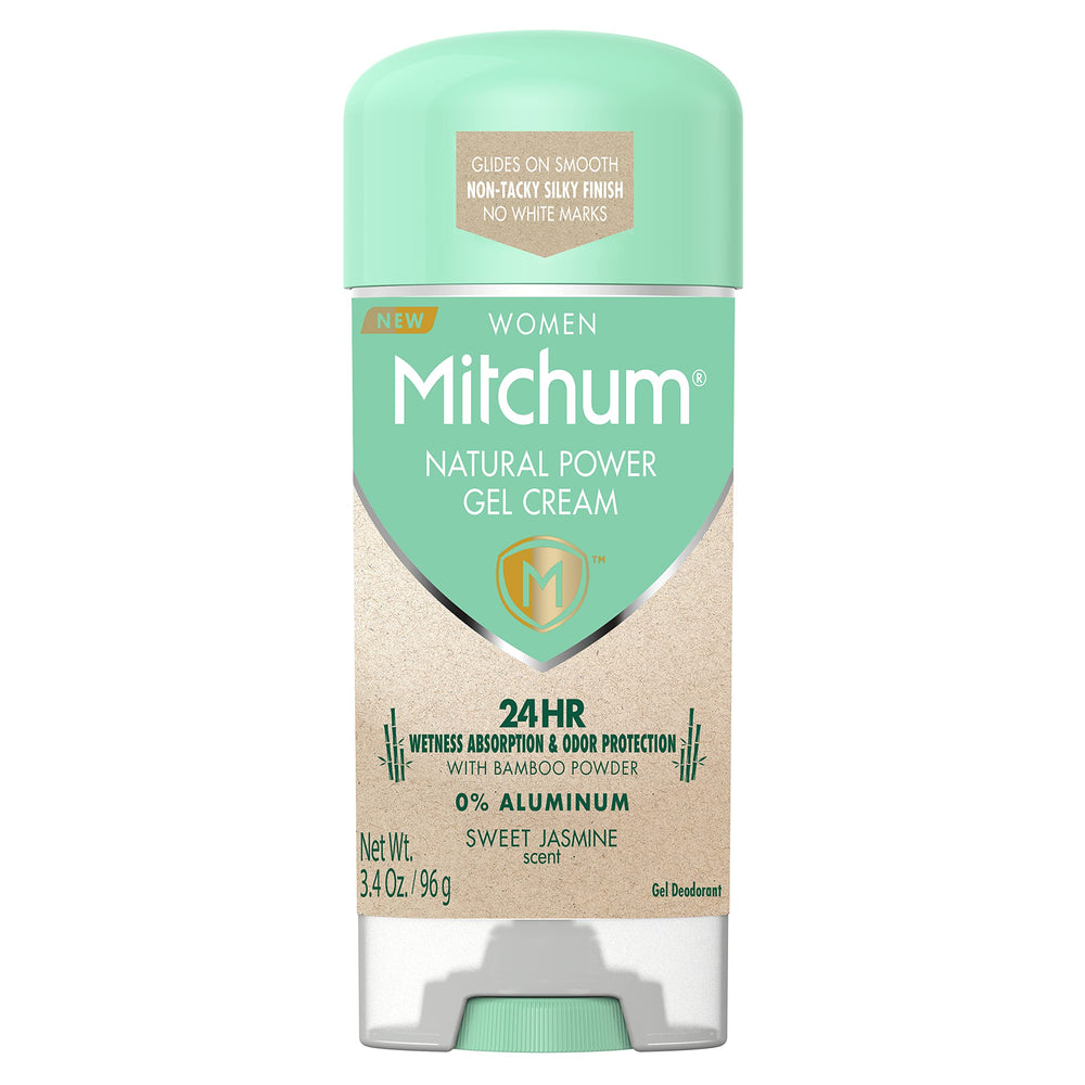 Mitchum Gel-Crème Puissance Naturelle pour femmes, bouteille élégante et protection durable.