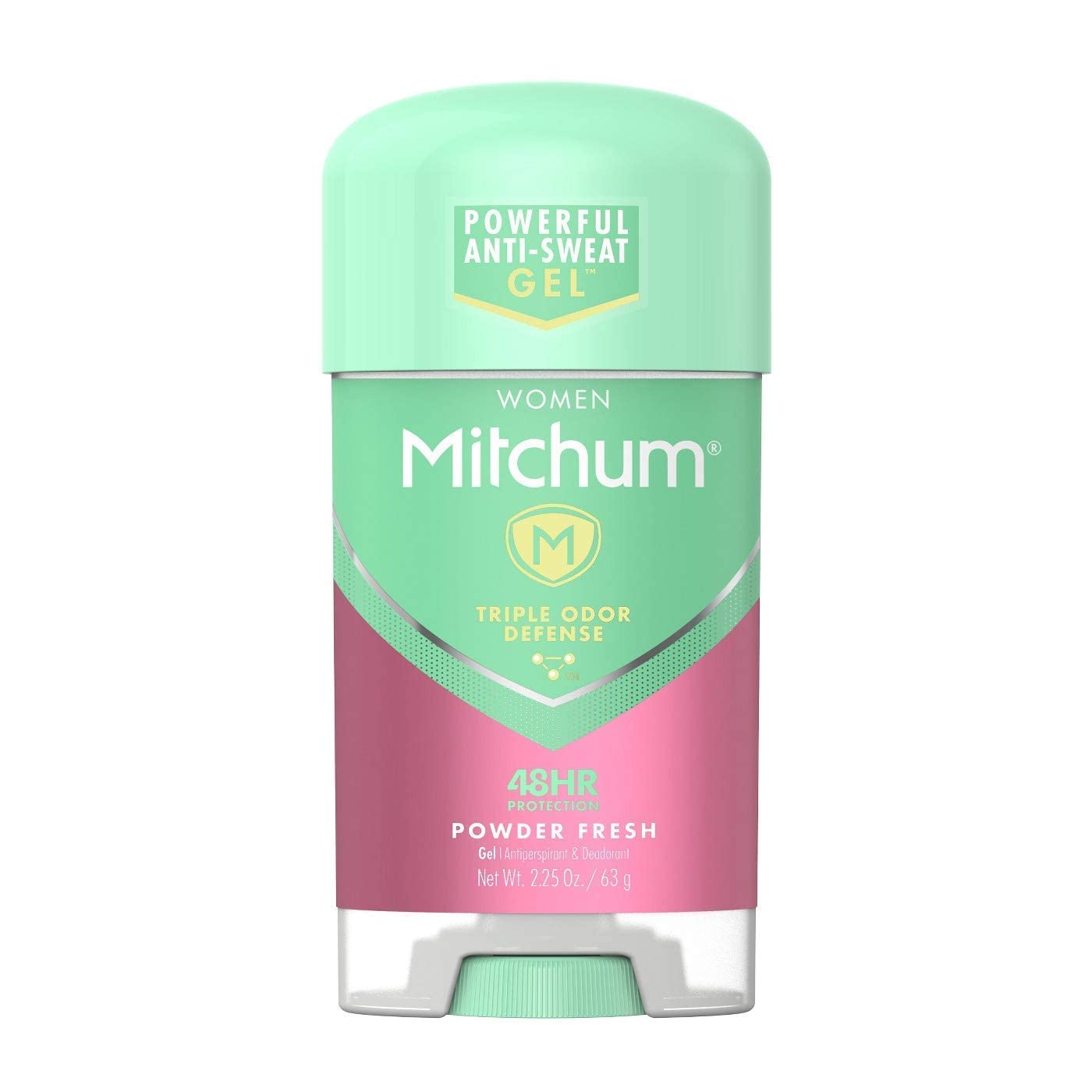Mitchum Powder Fresh gel deodorant application for all-day freshness.
