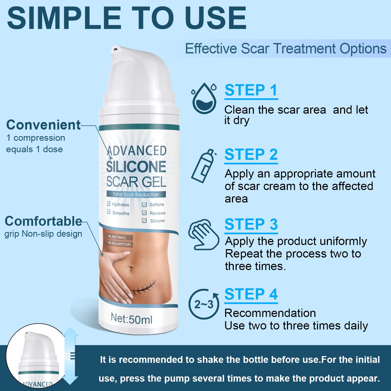 Mitgary Advanced Scar Gel : couleur des cicatrices améliorée et teint plus uniforme.