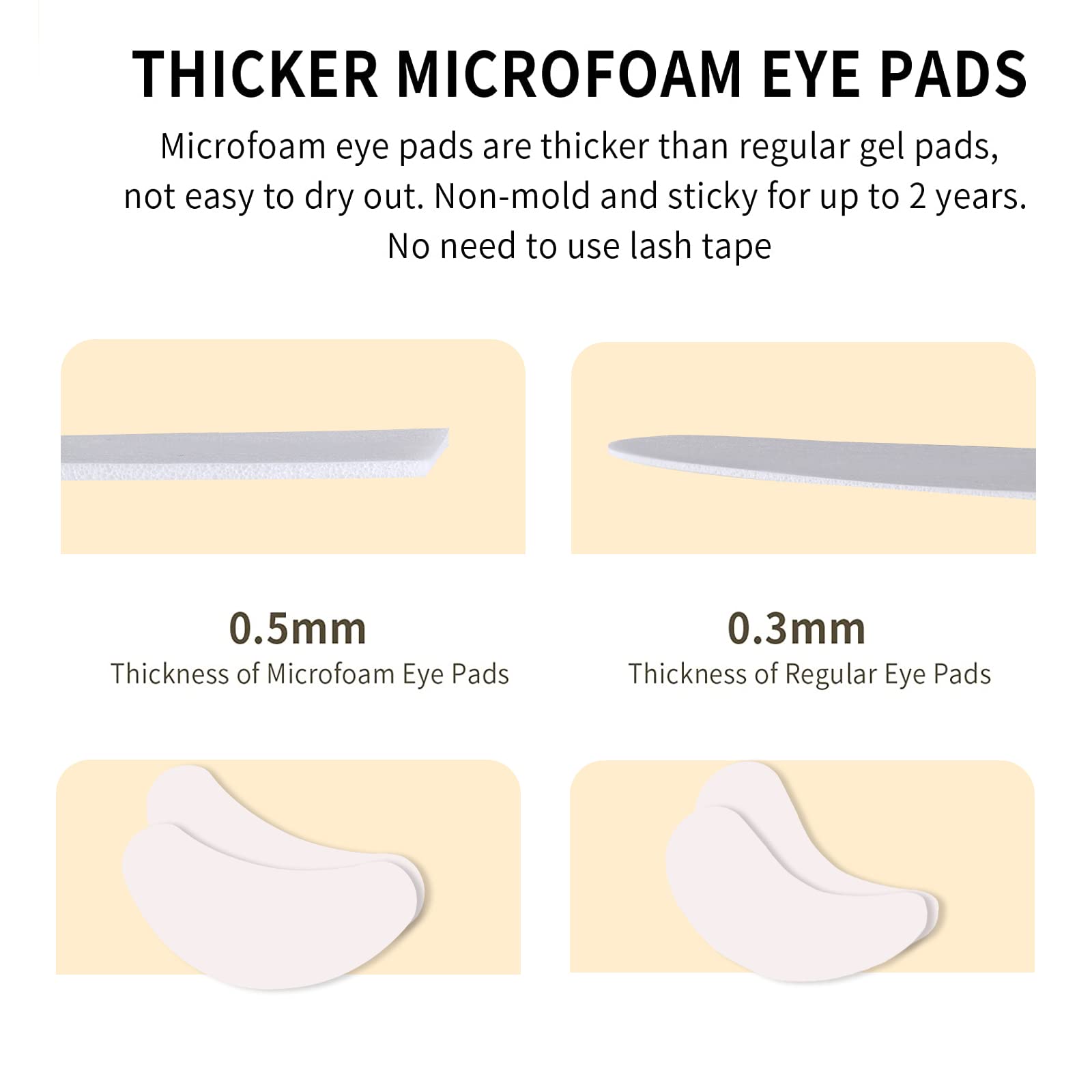 Miuffue coussins yeux 2,76 pouces, taille adaptée à la plupart des yeux.