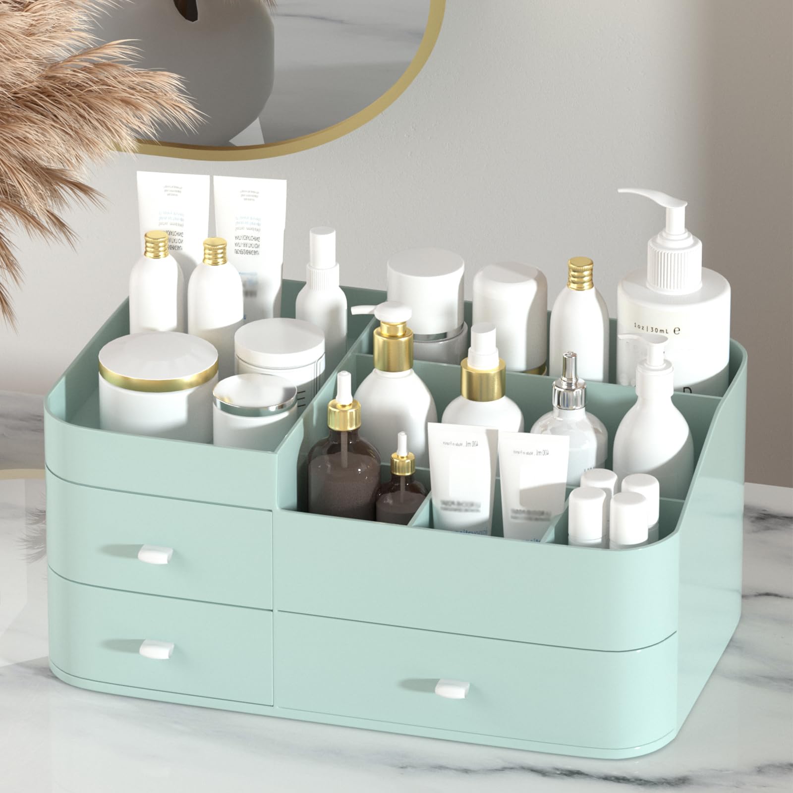 MIUOPUR Organisateur Maquillage vanité: grande capacité pour tous vos produits.