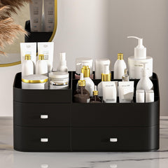 MIUOPUR Grand tiroir central pour ranger flacons et accessoires en toute sécurité.