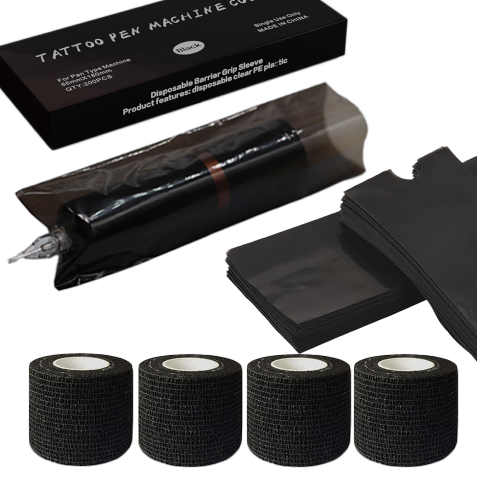 Capuchons Miuxia pour stylo tatouage noir, protection fiable et ajustement sûr.