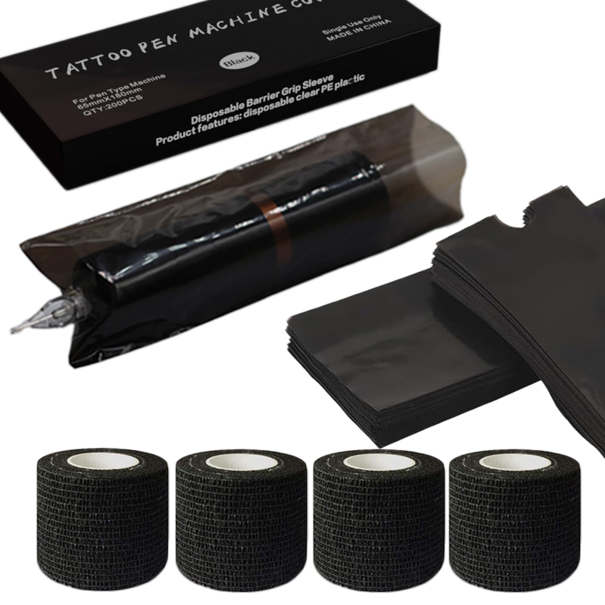 Capuchons Miuxia pour stylo tatouage noir, protection fiable et ajustement sûr.