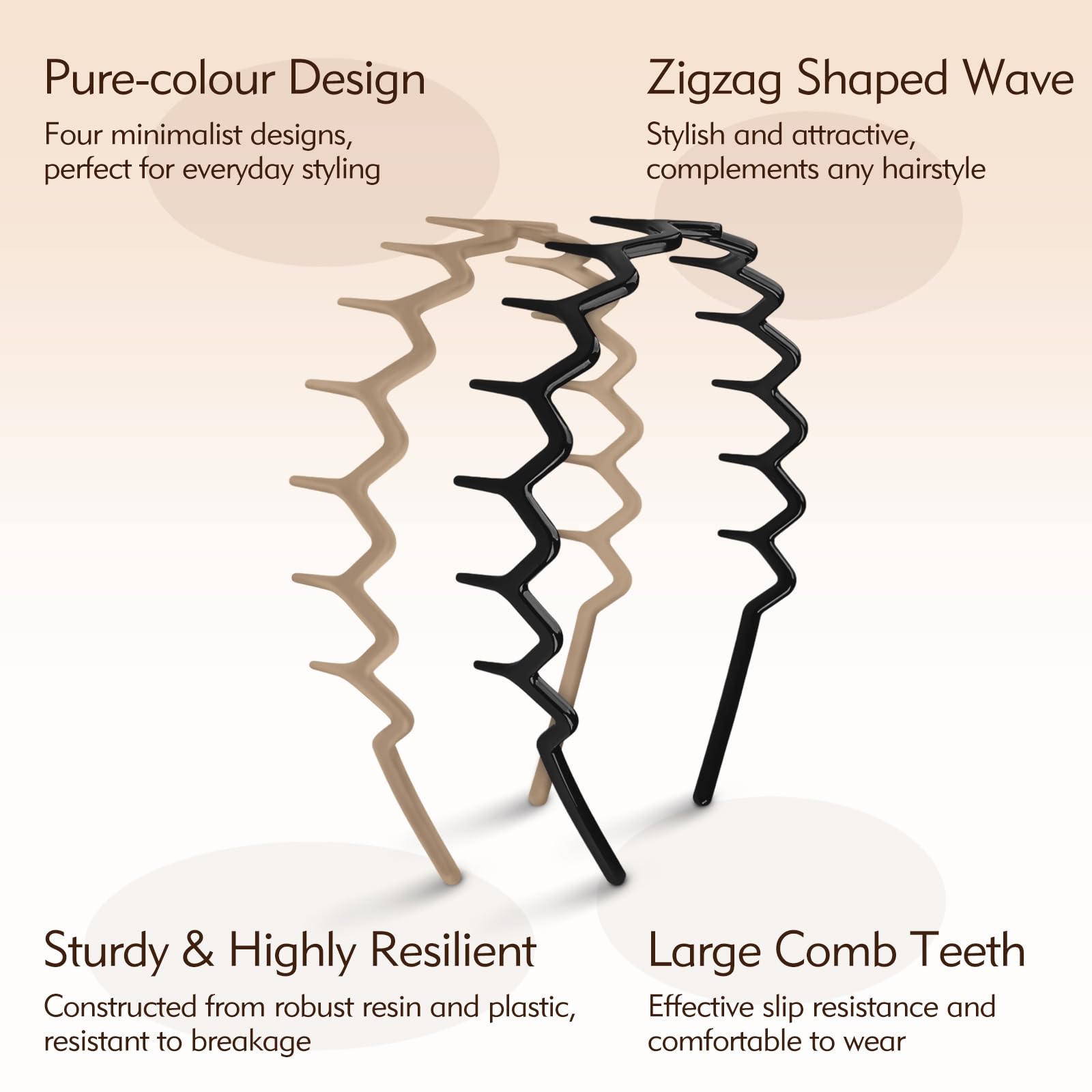Bandes zigzag MIVZO violet velours, style rétro et volume subtil.