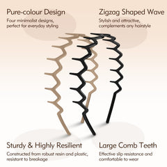 Bandes zigzag MIVZO violet velours, style rétro et volume subtil.