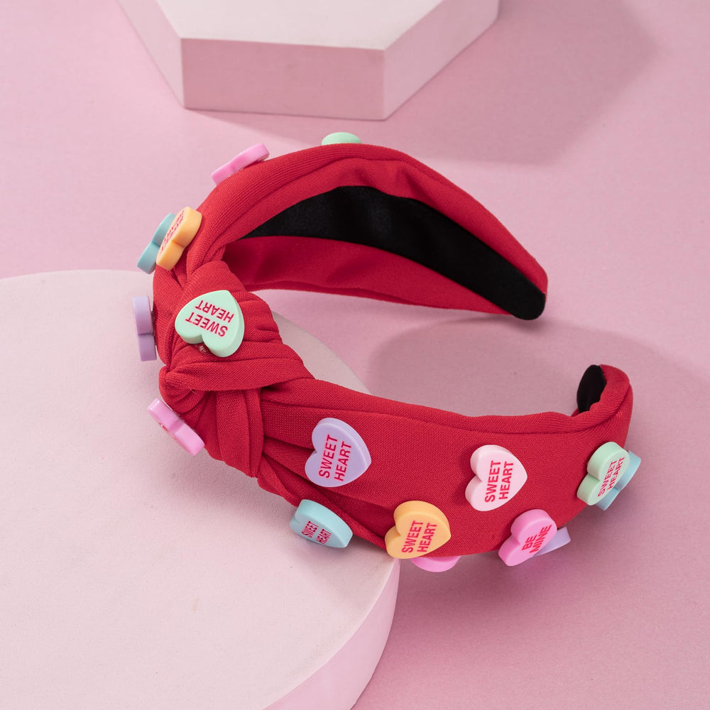 Mixcbe bandeau coeur rouge sans glisse, idéal pour rester en place.