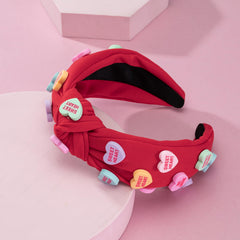 Mixcbe bandeau coeur rouge sans glisse, idéal pour rester en place.