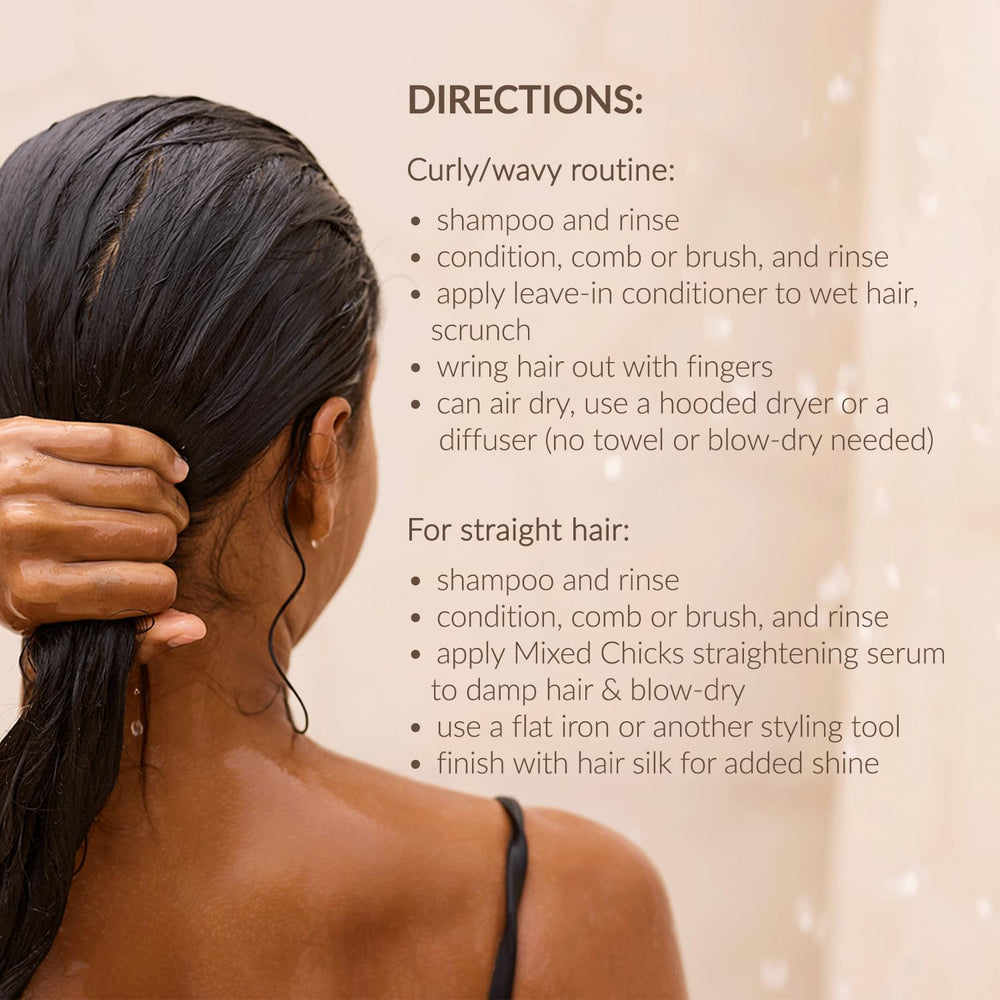 Mixed Chicks cheveux lisses et boucles hydratés : cheveux plus lisses et souples.