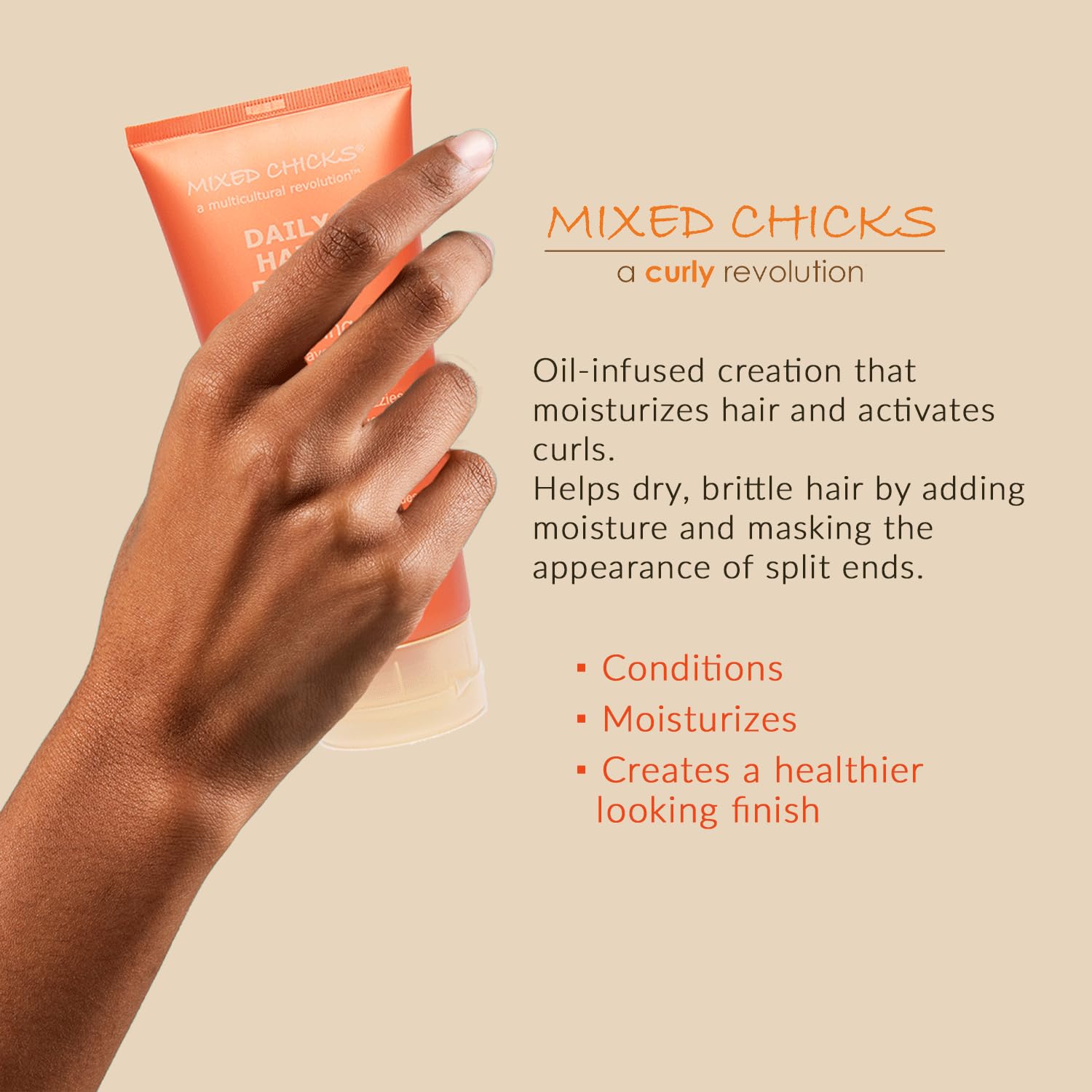 Huile d'amande douce dans Mixed Chicks nourrit les longueurs.