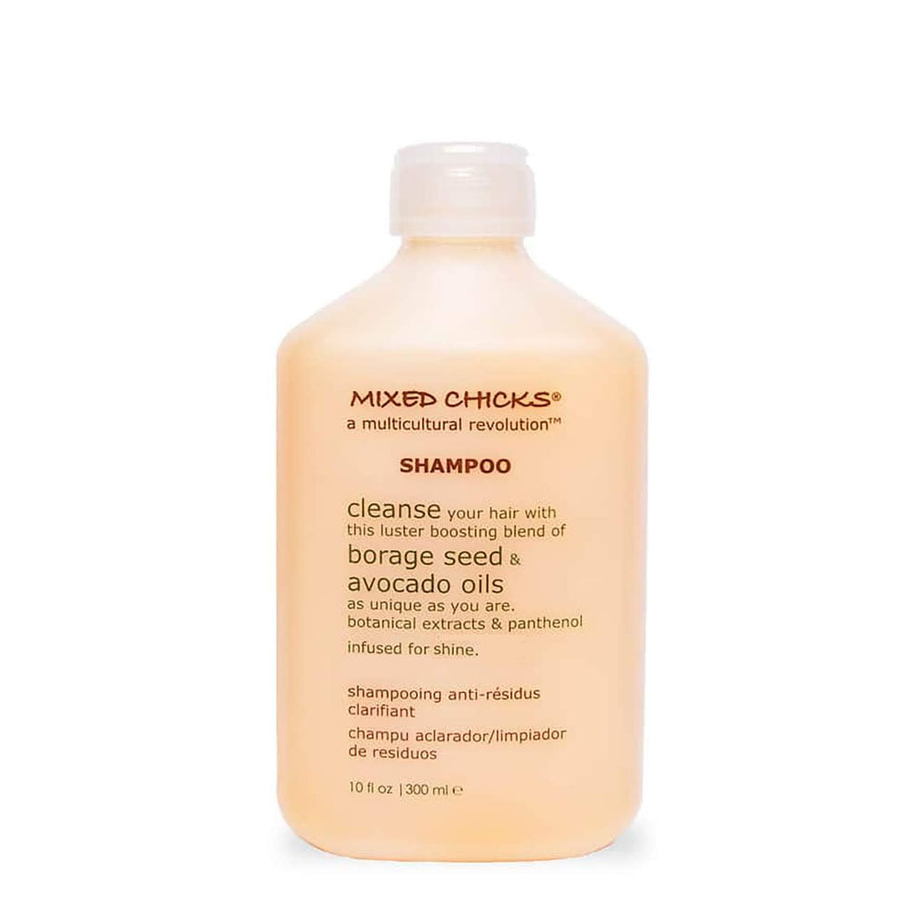 Flacon Mixed Chicks Shampoing Clarifiant Doux prêt à nettoyer les cheveux en douceur.