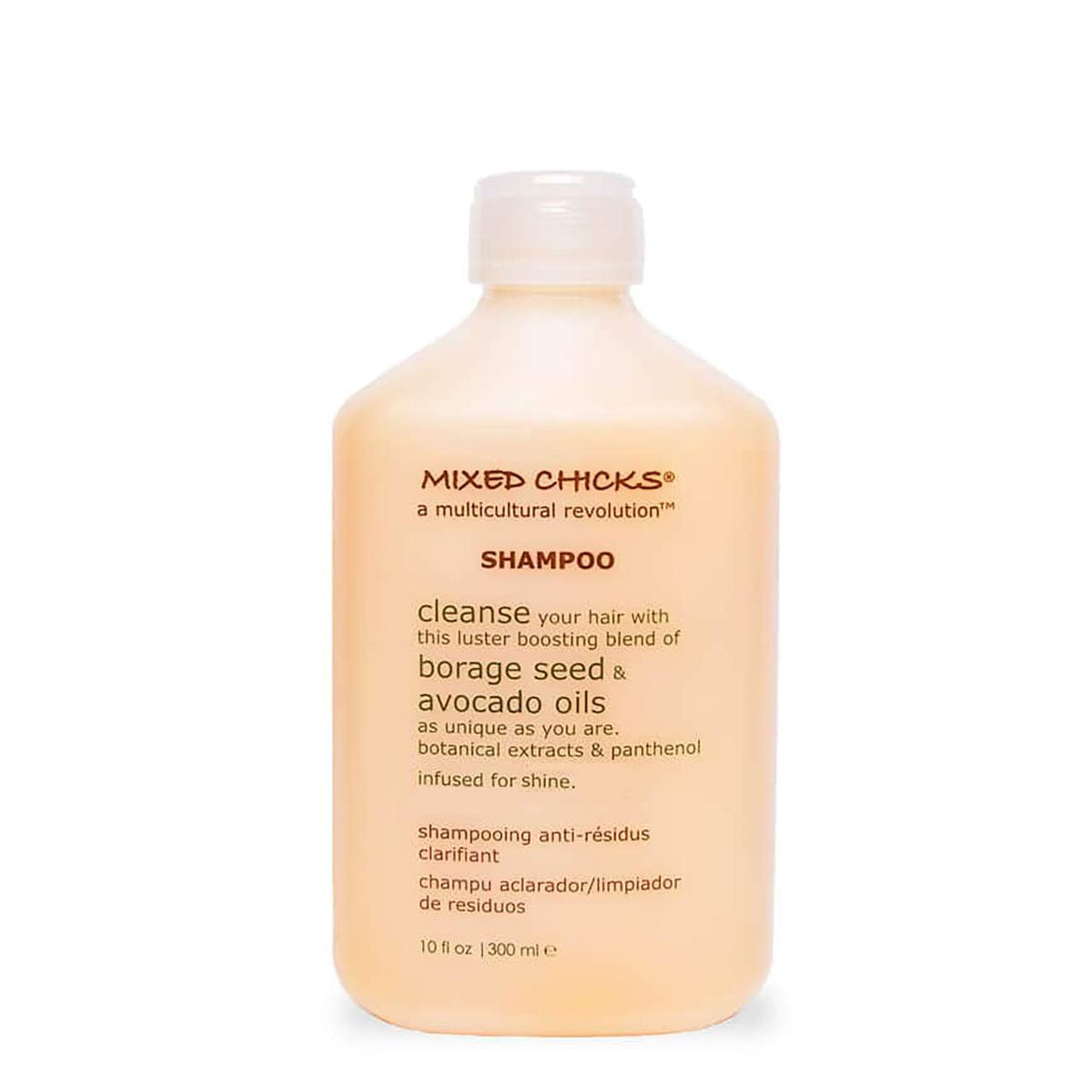 Flacon Mixed Chicks Shampoing Clarifiant Doux prêt à nettoyer les cheveux en douceur.