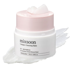 Mixsoon baume nettoyant collagène, texture fondante démaquille en douceur.