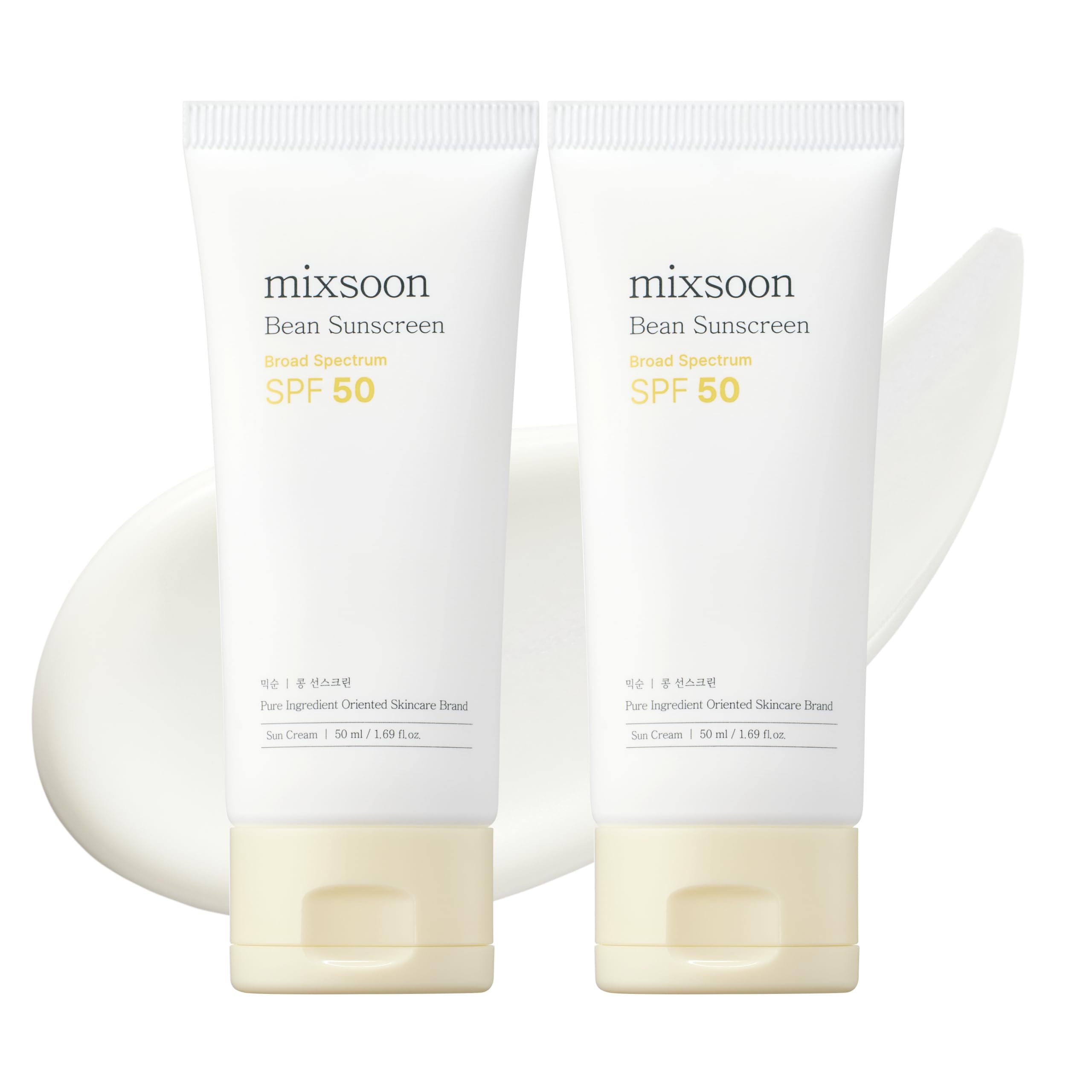 Flacon Mixsoon Bean, écran solaire SPF50, texture légère et sans trace blanche idéale pour le visage.