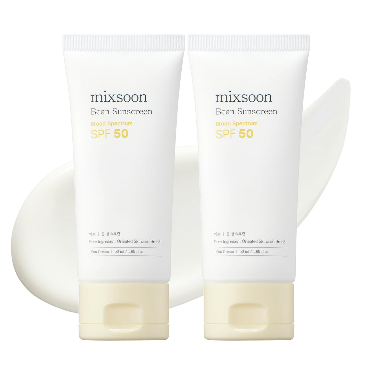 Flacon Mixsoon Bean, écran solaire SPF50, texture légère et sans trace blanche idéale pour le visage.