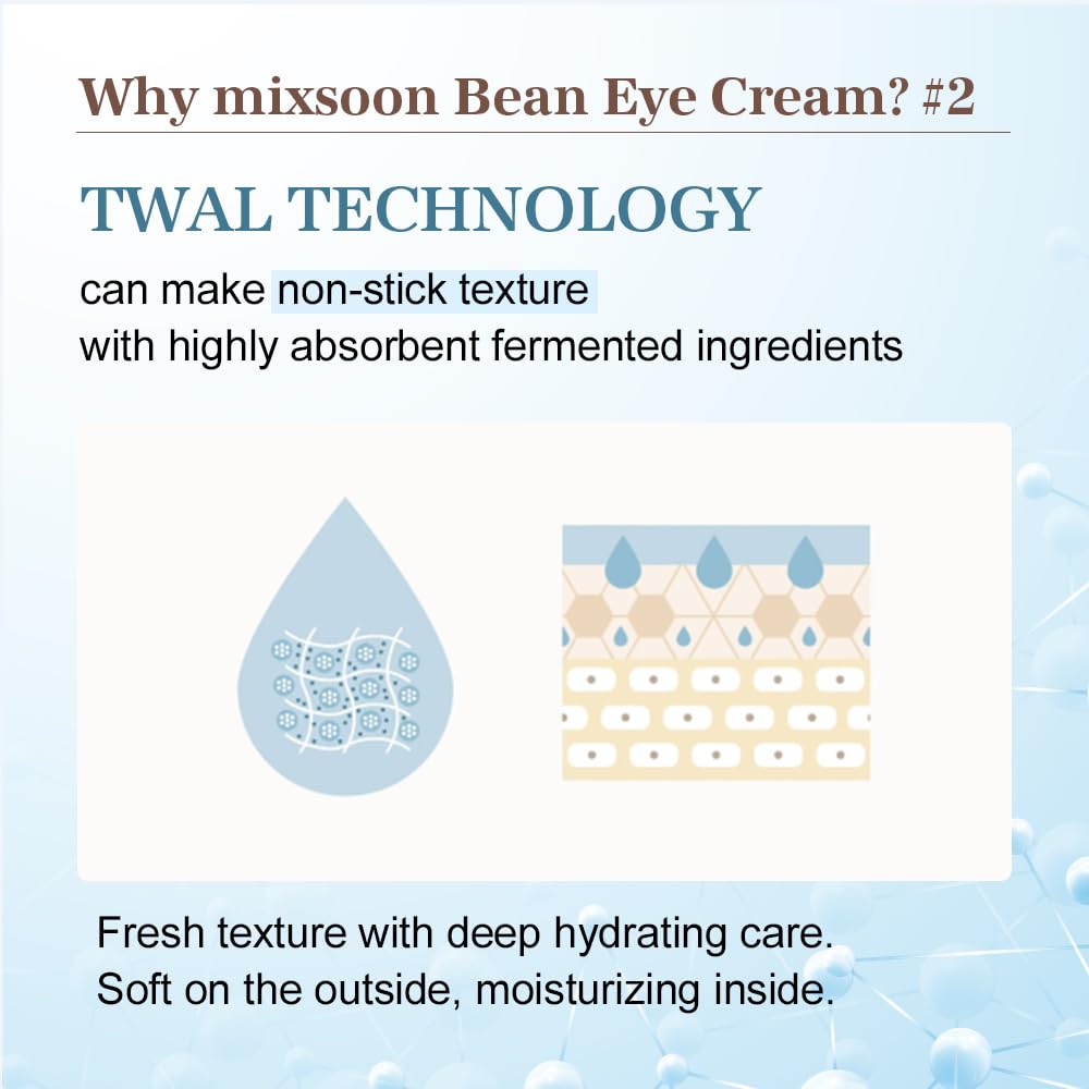 Mixsoon Bean Eye Cream barriere-hydratante: forme une barrière douce et protectrice