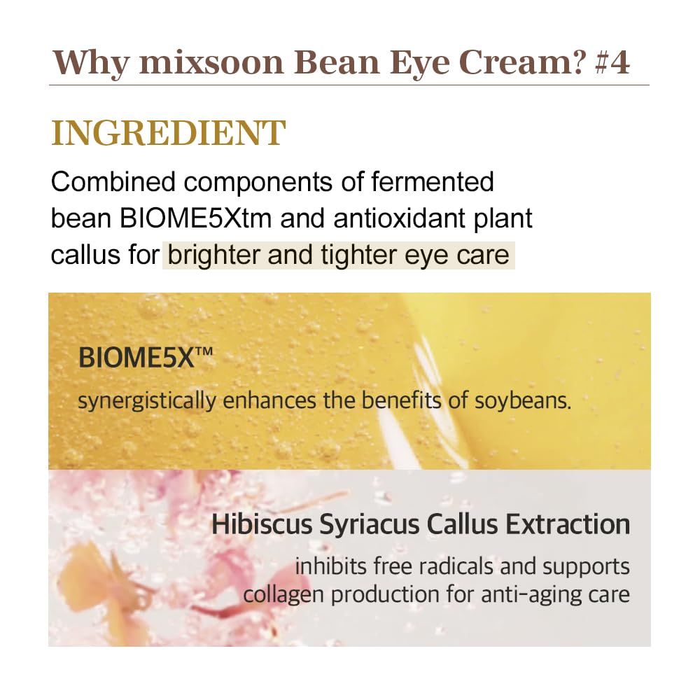 Mixsoon Bean Eye Cream energie-nutritionnelle-concentre: nourrit la peau sans sensation lourde