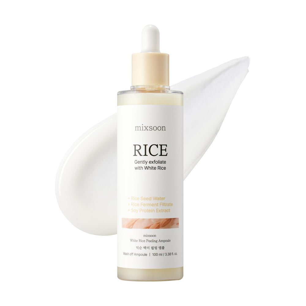 Mixsoon ampoule riz blanc — flacon simple pour une peau lumineuse.