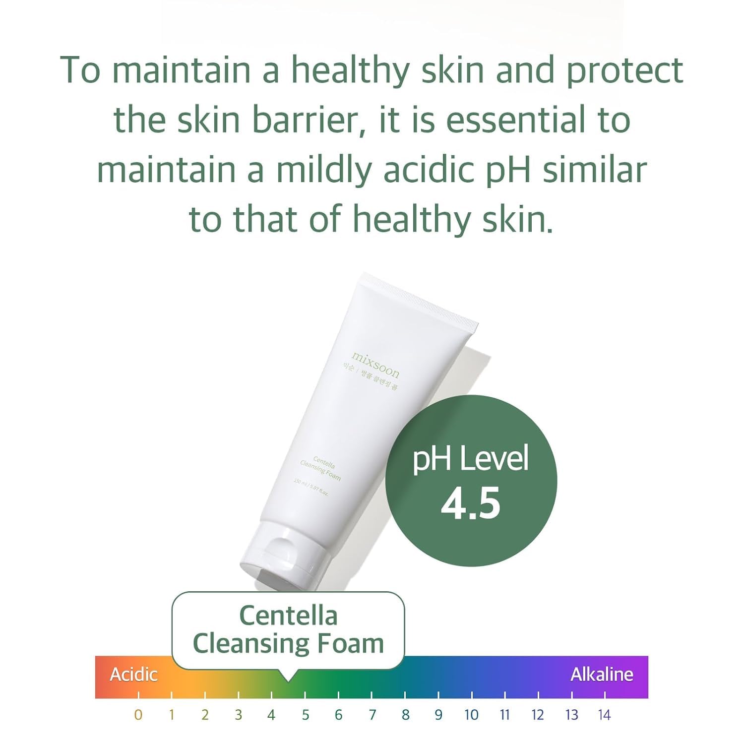 Mixsoon Centella Mousse Nettoyante, contient acide salicylique pour les petites imperfections.