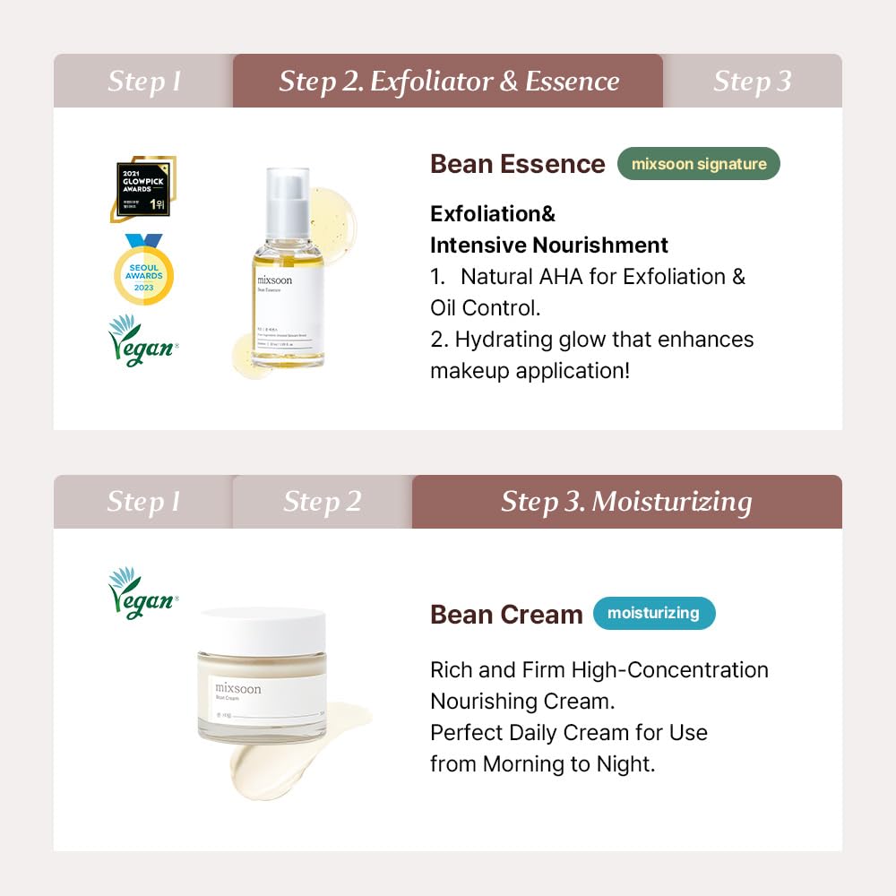 Coffret Mixsoon peau lumineuse: kit pratique pour hydratation et éclat.