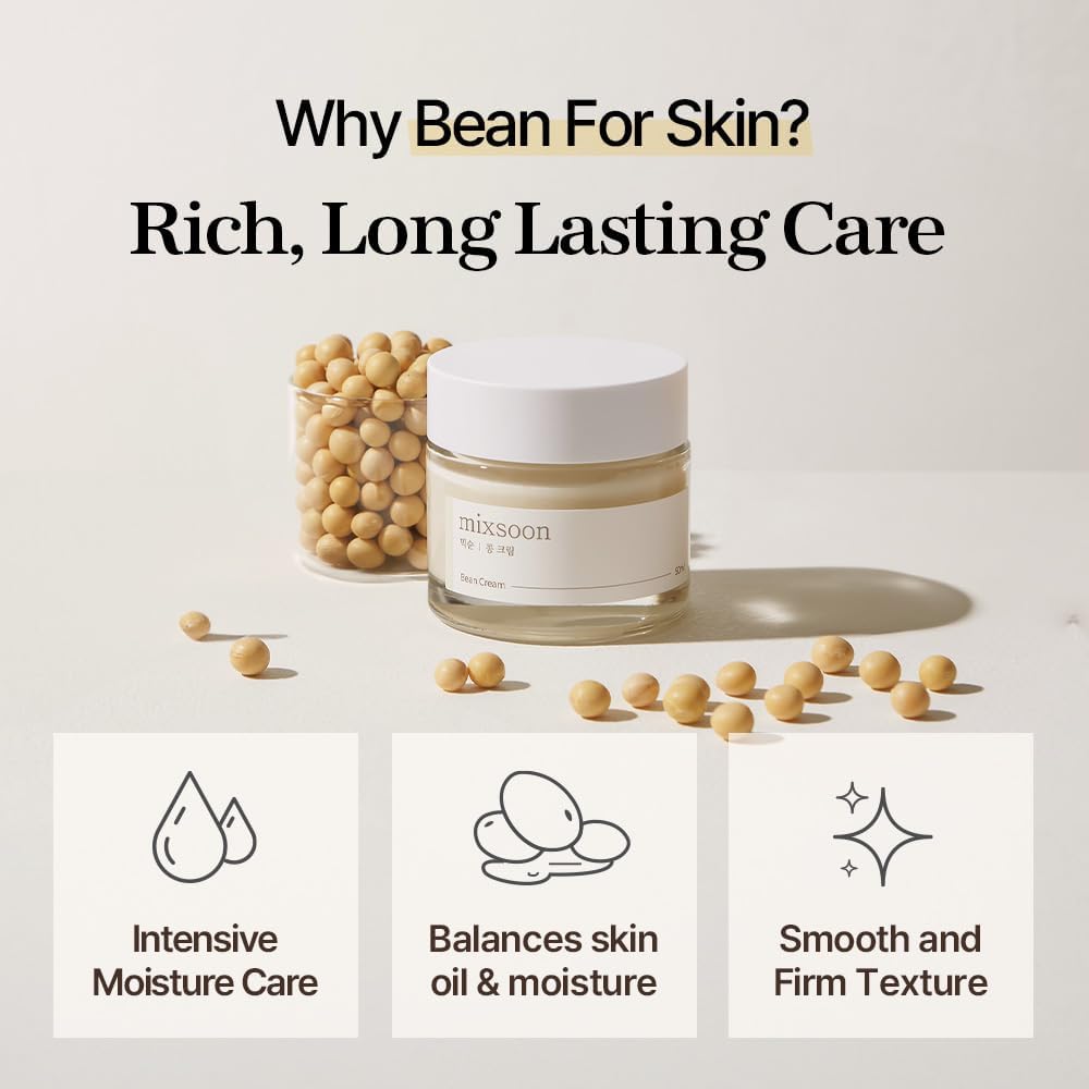 Texture riche et non collante de Mixsoon Bean Cream sur la peau.