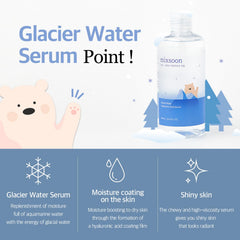 Sérum Eau Glaciaire mixsoon – texture légère et rapide absorption.