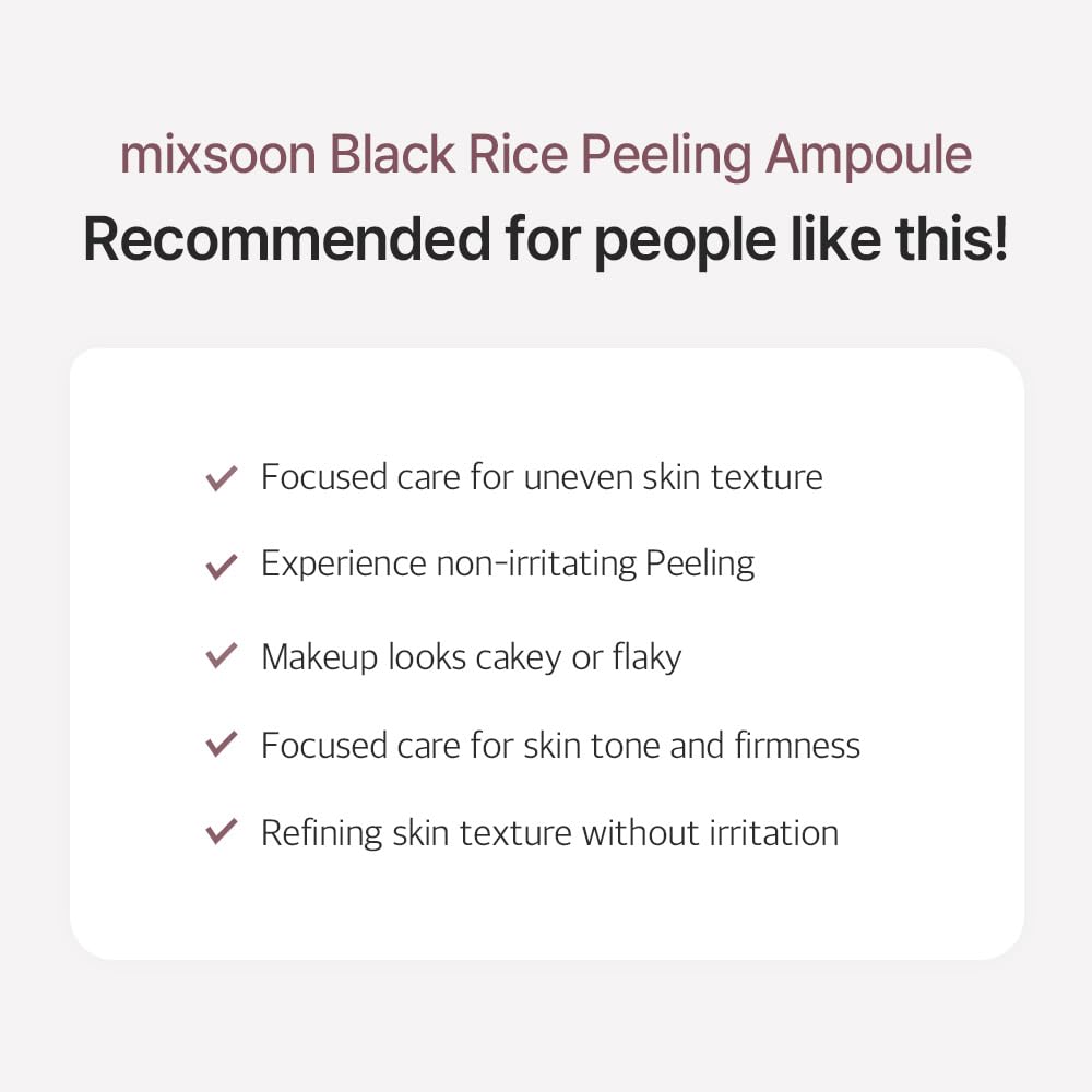 Mixsoon Peeling Ampoule – peau douce et lisse après utilisation
