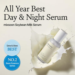 Texture du sérum mixsoon lait de soja appliquée sur la peau, douceur instantanée