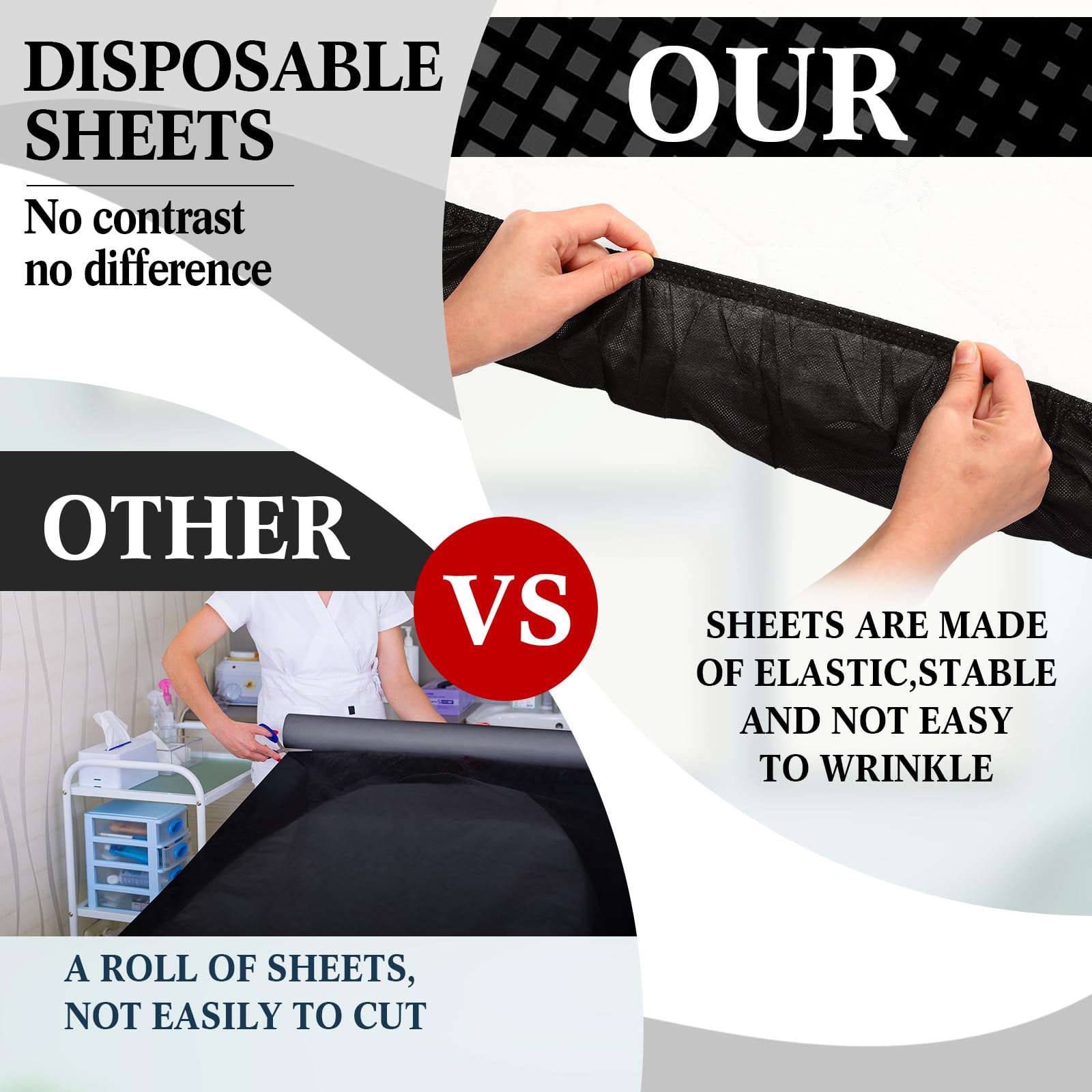 Mixweer draps non-tissés jetables pour hygiène rapide en salon.