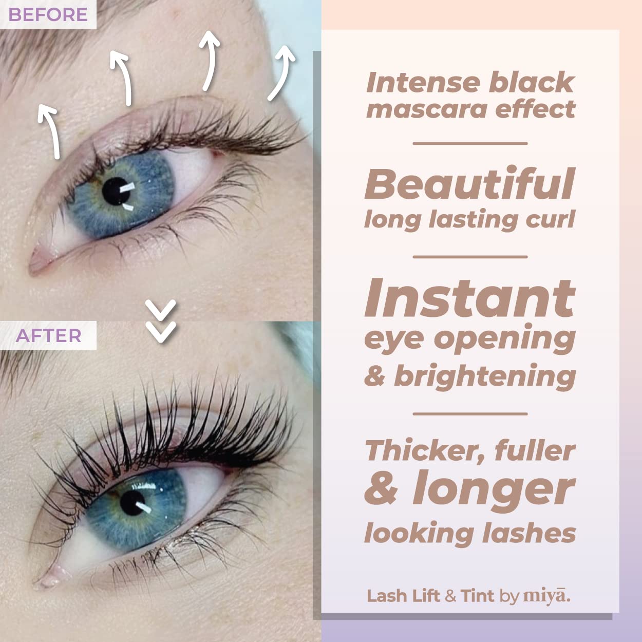 MIYA LASH flacons et solutions pour réhaussement des cils et laminage des sourcils
