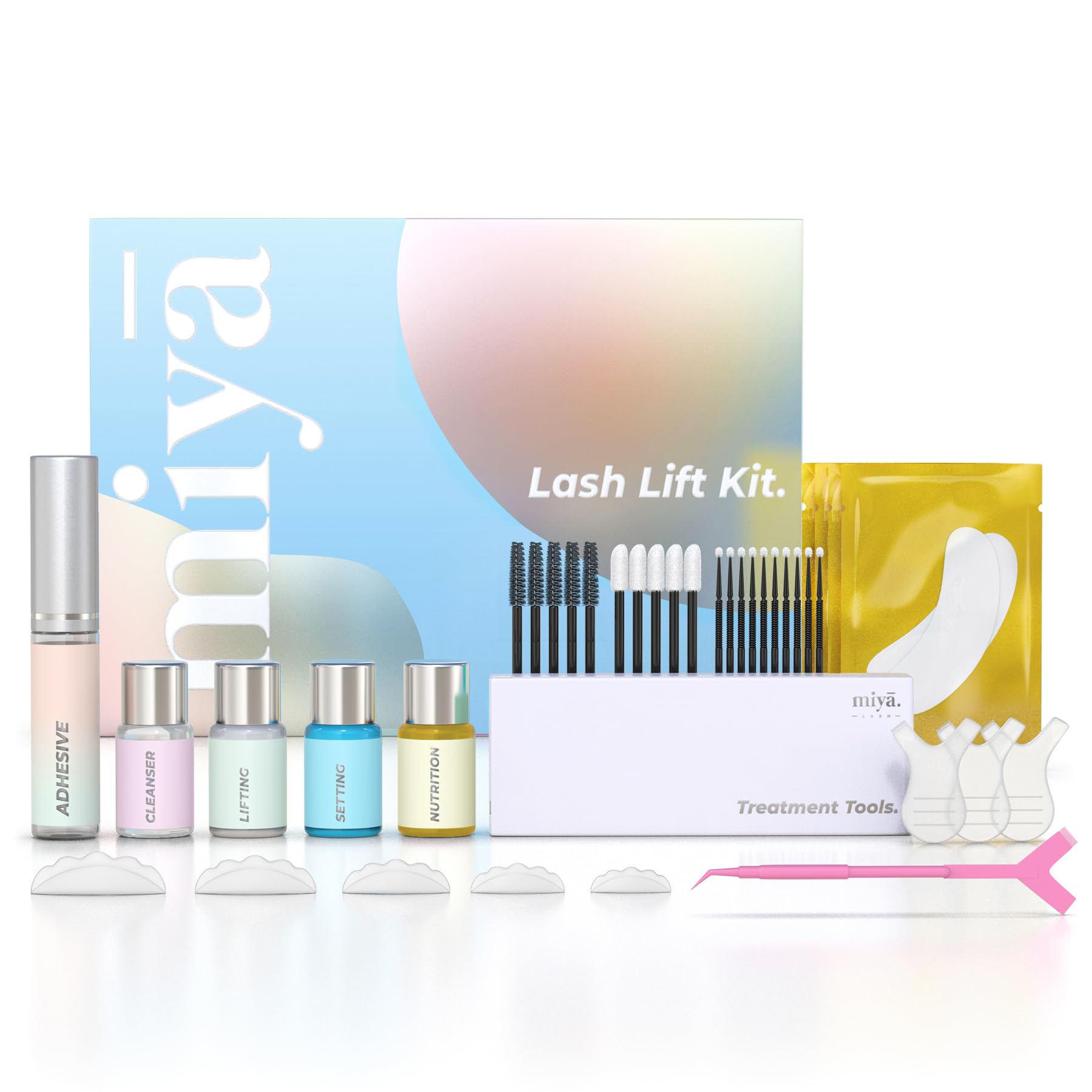 Miya LASH Keratine Lift : ensemble d’outils pour une utilisation à domicile et en salon.