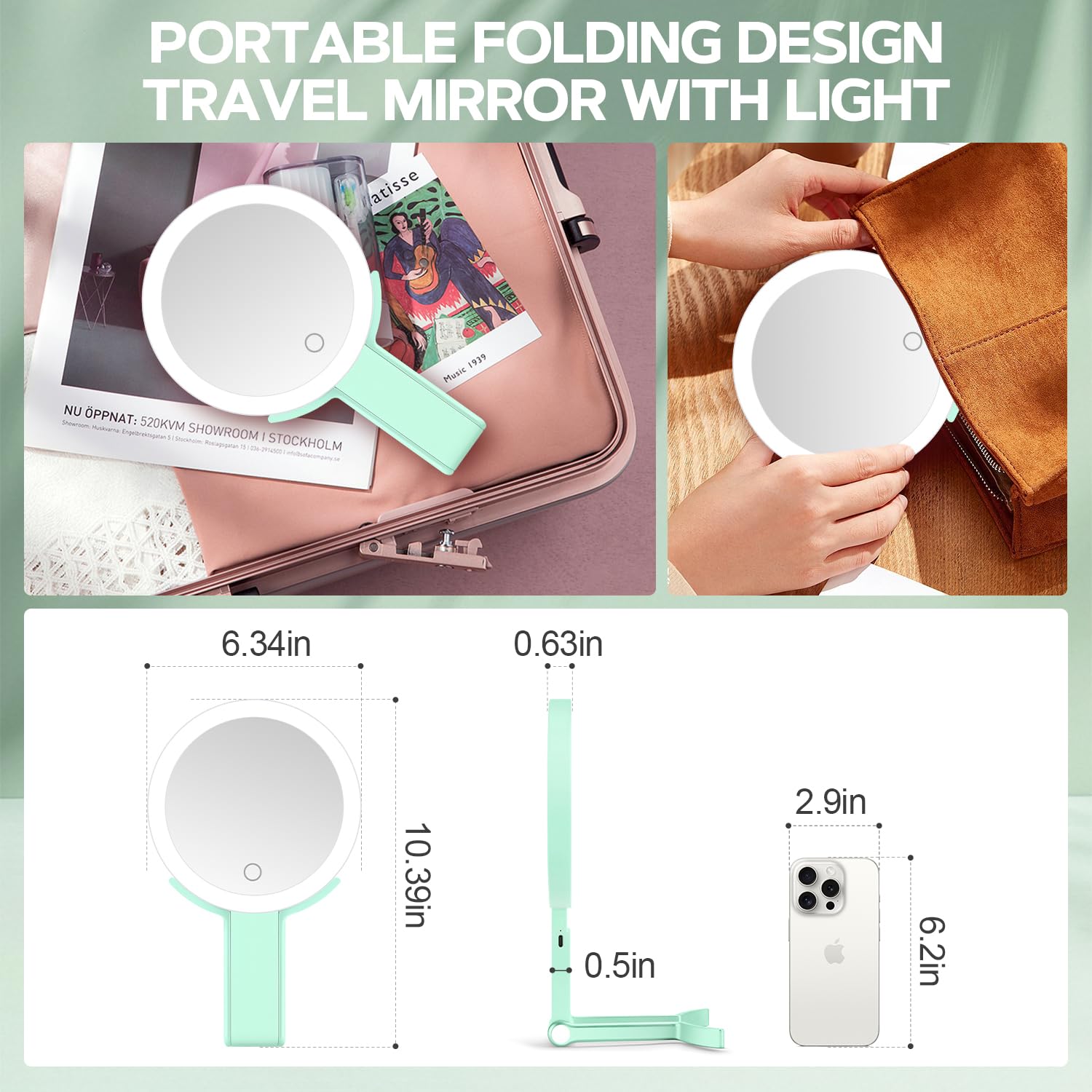 MIYADIVA miroir batterie 1500mAh: autonomie pouvant aller jusqu'à 15 jours.