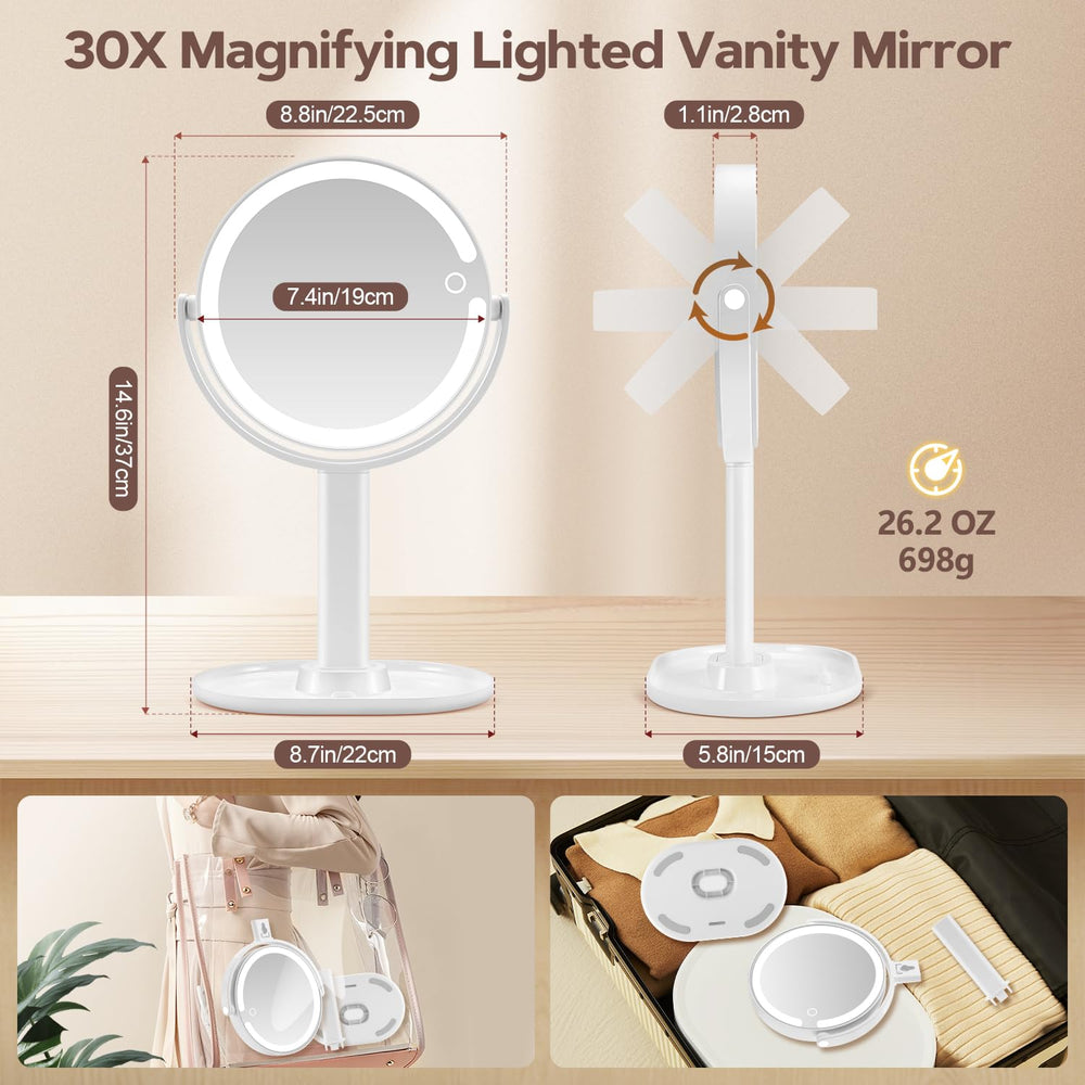 MIYADIVA Miroir socle-solide avec porte-téléphone intégré.