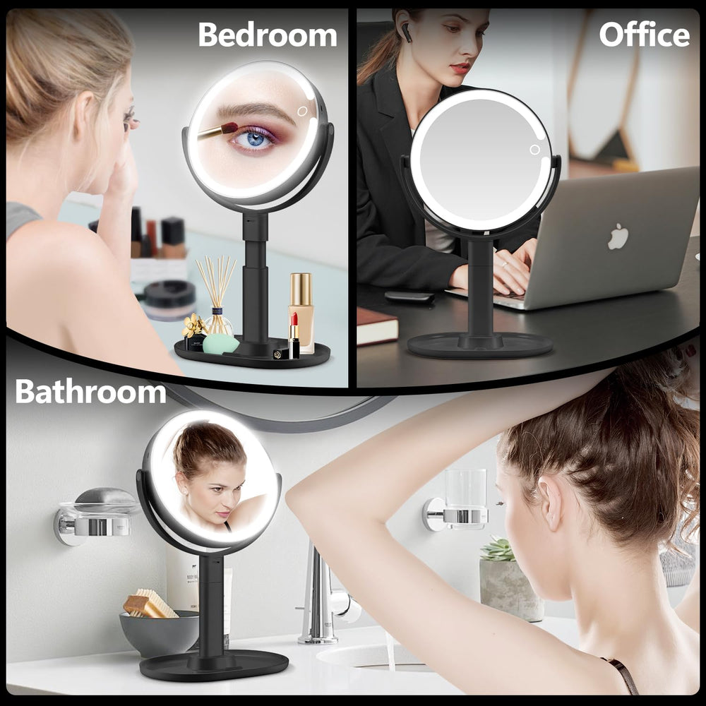 MiyaDiva miroir cadeau élégant, fini noir et pratique